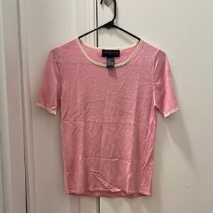 August Silk Pink and Cream Short Sleeve Tee